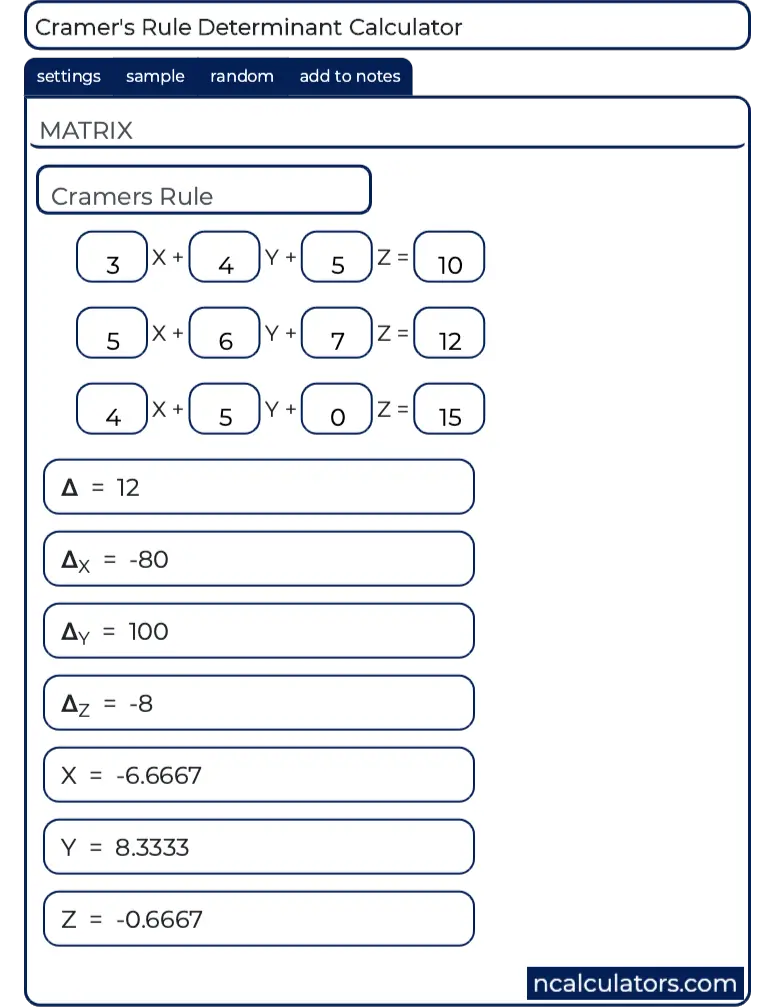 12+ Cramer's Rule Calculators For Faster Results 12+ Cramer's Rule Calculators For Faster Results
