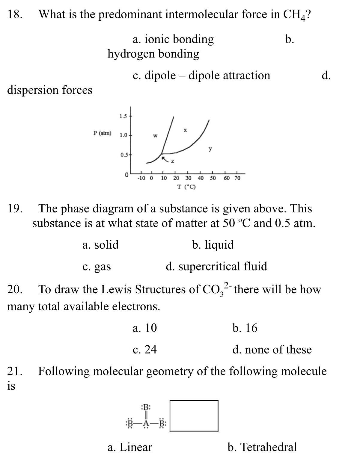 Answered 18 What Is The Predominant Intermolecular Force In Ch4 A Answered 18 What Is The Predominant Intermolecular Force In Ch4 A