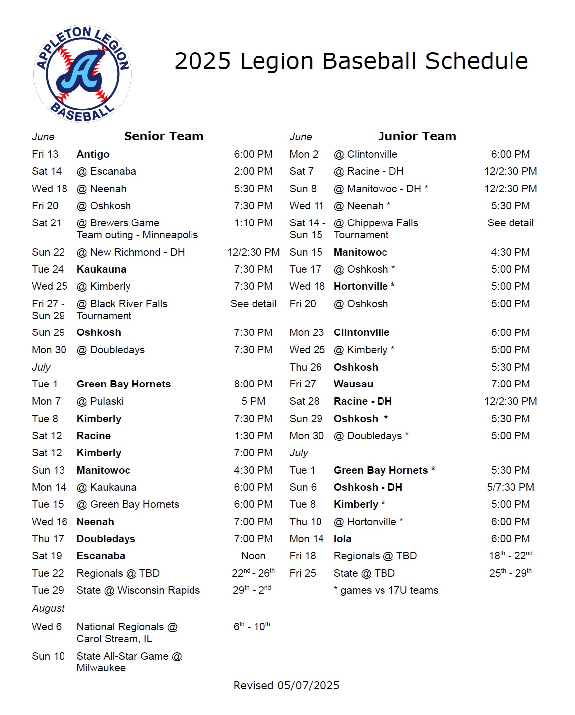 Grand Island Legion Baseball Schedule Guide