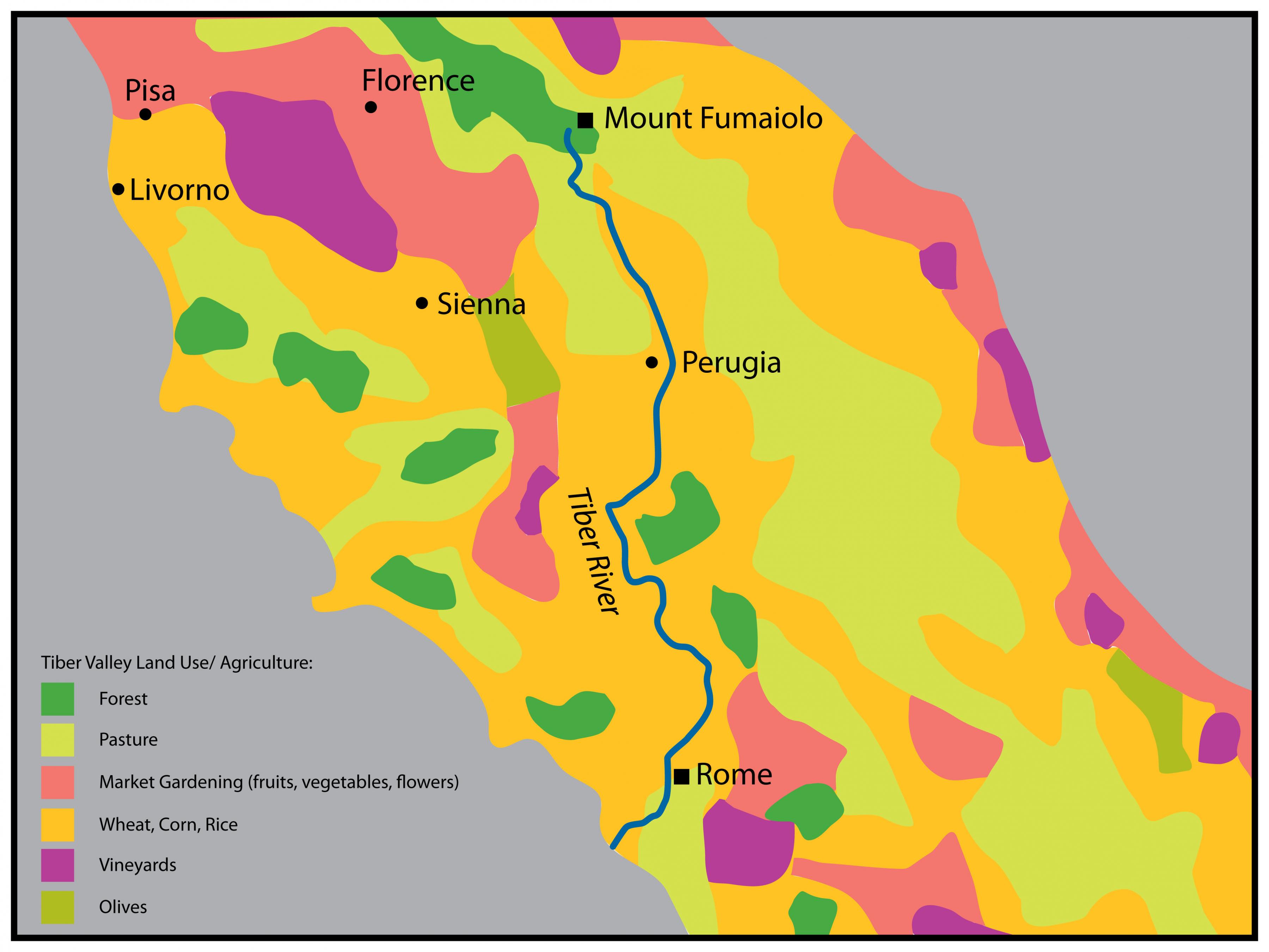 Italy Tiber River Map