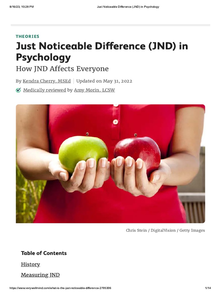 Jnd Psychology Definition