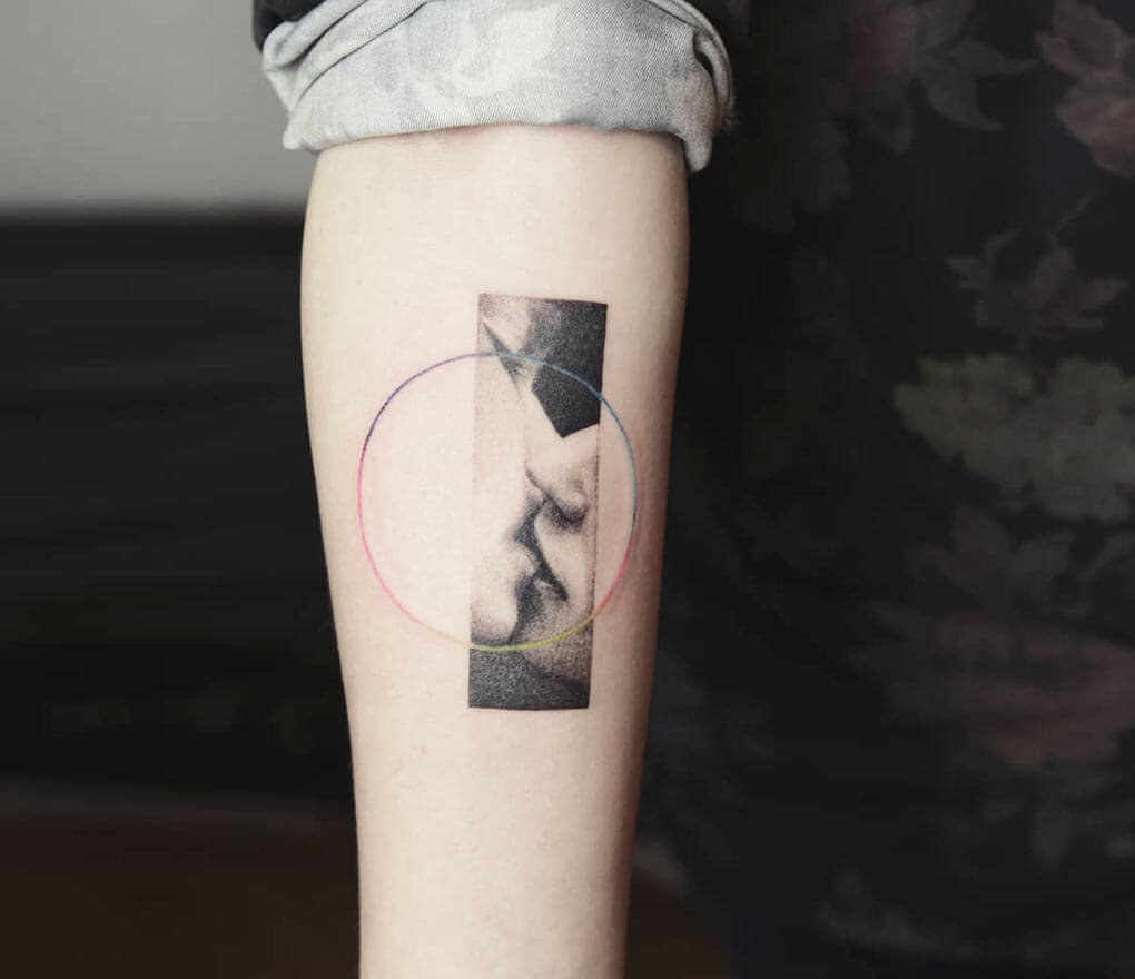 Kissing Tattoo On Neck