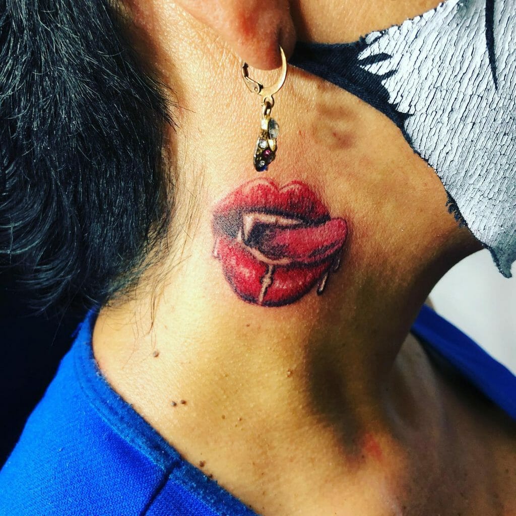 Tattoo Lips Neck Tattoo Lips Neck